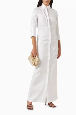 Long white sales shirt dress