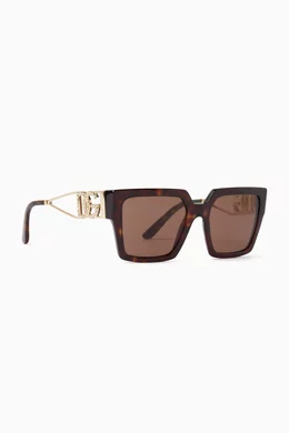 Buy Dolce Gabbana Brown Oversized Square Sunglasses in