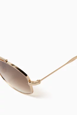 Oval top gold sunglasses