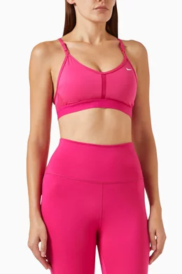 Buy Nike Pink Indy Logo-Strap Sports Bra for Women in UAE