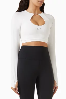 Buy Nike White Padded Sports Bra Crop Top for Women in UAE