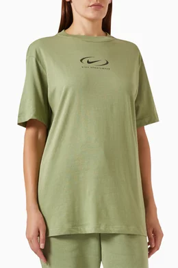 Buy Nike Green Sportswear Graphic T shirt in Jersey for Women in