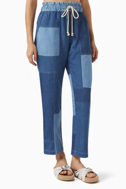 Patch work sweatpants shop