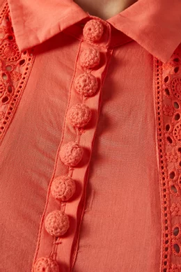 Buy Joslin Orange Valeria Maxi Smock Dress in Cotton for Women in UAE Ounass