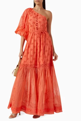 Buy Joslin Orange Francine Bead Maxi Dress in Organic Cotton for