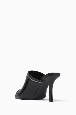 Buy Burberry Black Zip 85 Peep Sandals in Calskin for Women in UAE