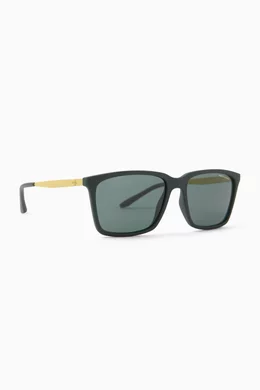 Buy Armani Exchange Green Square Sunglasses in Acetate for Men