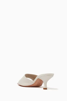 Buy Schutz White Dethalia 60 Mule Sandals in Leather for Women in