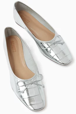 Leather top flats womens