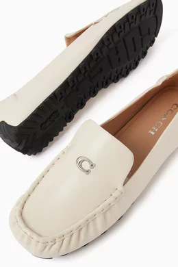 Buy Coach White Ronnie Loafers in Leather for Women in UAE Ounass