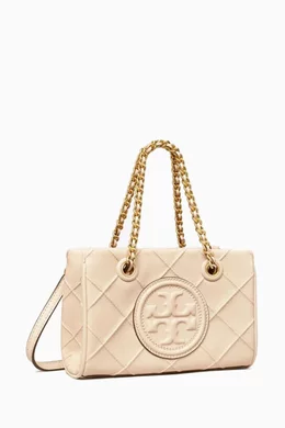 Buy Tory Burch Black Mini Fleming Soft Chain Tote Bag in Nappa