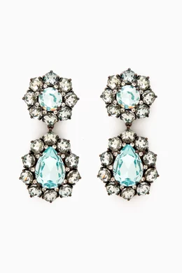Buy Roxanne Assoulin Blue The Ice Breaker Earrings in Metal for