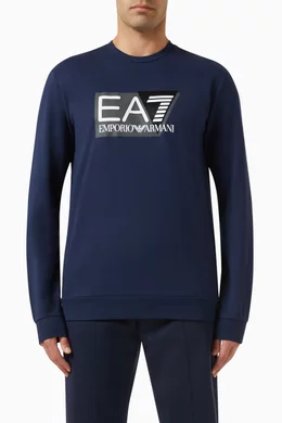 Buy Emporio Armani Blue EA7 Train Visibility Logo Sweatshirt in