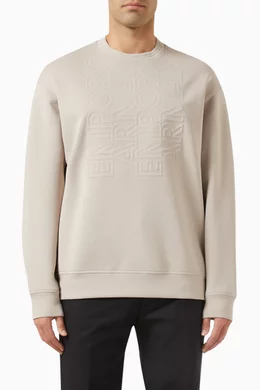 Emporio armani embossed logo sweatshirt clearance