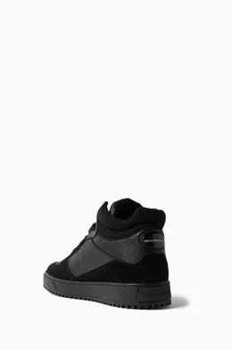 Faux leather clearance high top sneakers