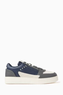 Buy Emporio Armani Multicolour ASV Sneakers in Regenerated Leather