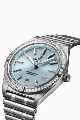 Buy Breitling Blue Chronomat Automatic Diamond 18kt Grey Gold