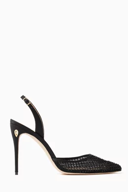 Open toe top slingback heels