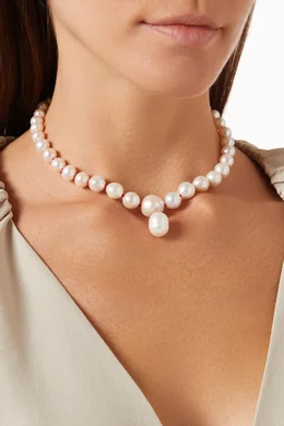 Buy Loren Stewart Yellow Boujee Pearl Necklace in 14kt Gold for