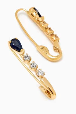Gold safety sale pin earrings
