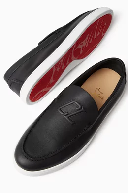 Black leather louboutin sales mens
