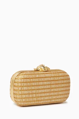 Buy Sarah s Bag Gold Sea of Love Murex Box Clutch in Straw for
