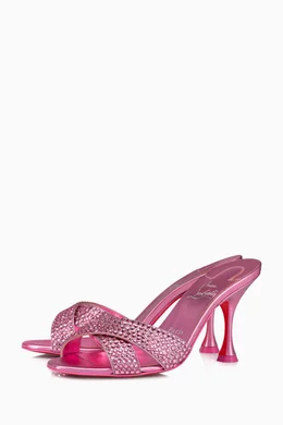 Buy Christian Louboutin Pink Mariza Is Back 85 Strass Mule Sandals