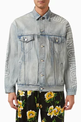 Balenciaga blue new arrivals denim logo jacket