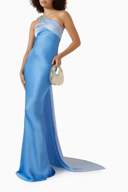 Buy Moon Hakaan Yildirim Blue Sahara Gown for Women in UAE Ounass