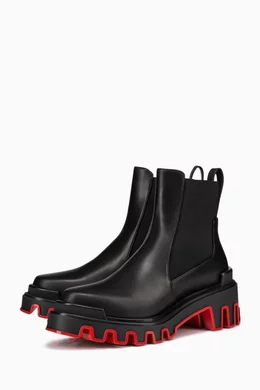 Buy Christian Louboutin Black Marchacroche Dune Ankle Boots in