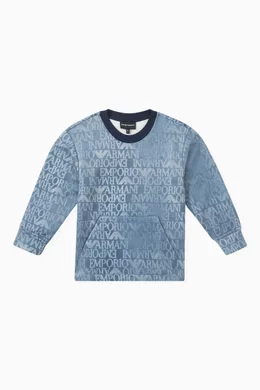 Emporio armani grey all over logo sweatshirt new arrivals