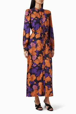 Buy Y.A.S Black Yaspirio Floral Shirt Maxi Dress in Viscose for