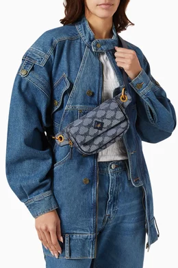 Mcm blue online belt bag