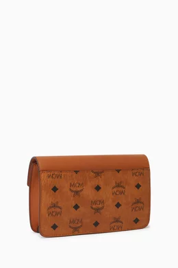 Buy MCM Brown Diamond Crossbody Bag in Visetos Canvas Leather