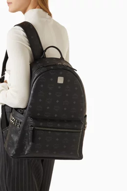 Mcm stark side hotsell stud medium backpack black
