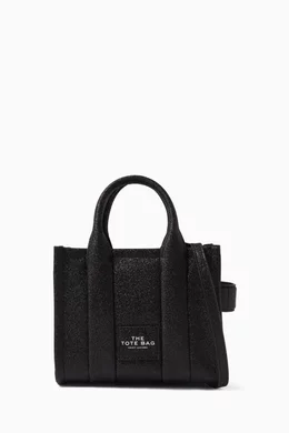 Buy Marc Jacobs Black The Micro Tote Bag in Glitter Leather for