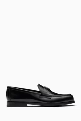 Prada sales leather loafers