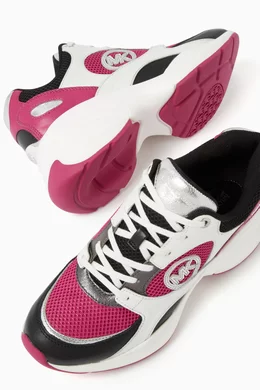 Buy Michael Kors Pink Zuma Colour block Sneakers in Mesh Leather