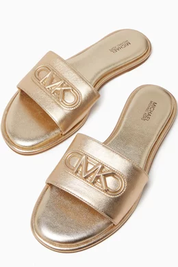 Michael kors metallic outlet slides