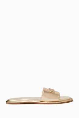 Michael kors metallic outlet flip flops