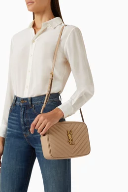 Buy SAINT LAURENT Neutral Lou Camera Shoulder Bag in Quilted