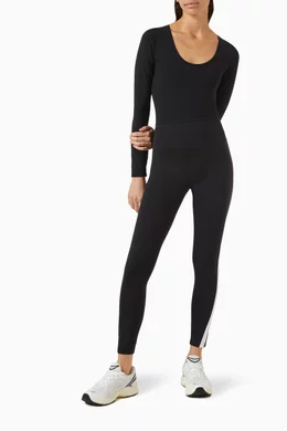 Buy Splits 59 Black Airweight Scoop-neck Bodysuit in Stretch Nylon
