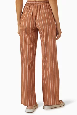 Orange and white striped pants top