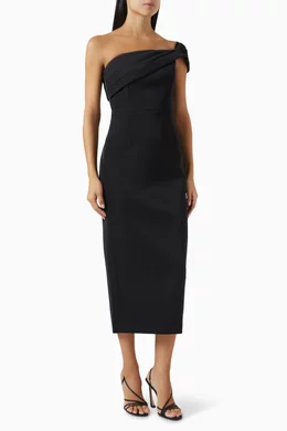 One shoulder dress midi hotsell