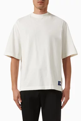 Buy Burberry White Logo Patch T Shirt in Cotton Jersey for Men in