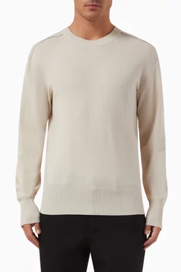 Buy Burberry Neutral Knitted Sweater in Wool for Men in UAE Ounass