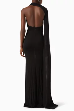 One shoulder cape sleeve dress online