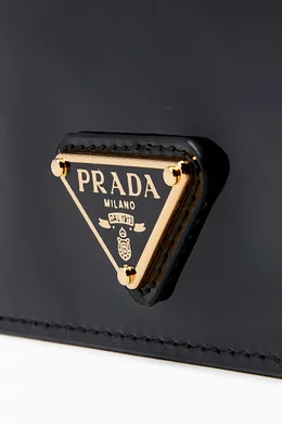 Buy Prada Black Small Triangle Logo Wallet in Vernice Patent