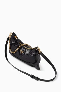 Prada small sales black shoulder bag