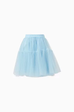 Buy Monnalisa Blue Ruffled Skirt in Tulle for Girls in UAE Ounass
